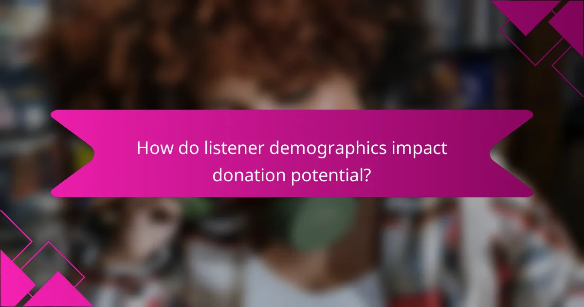 How do listener demographics impact donation potential?