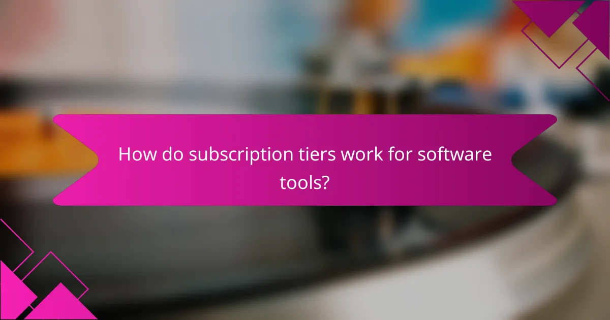 How do subscription tiers work for software tools?