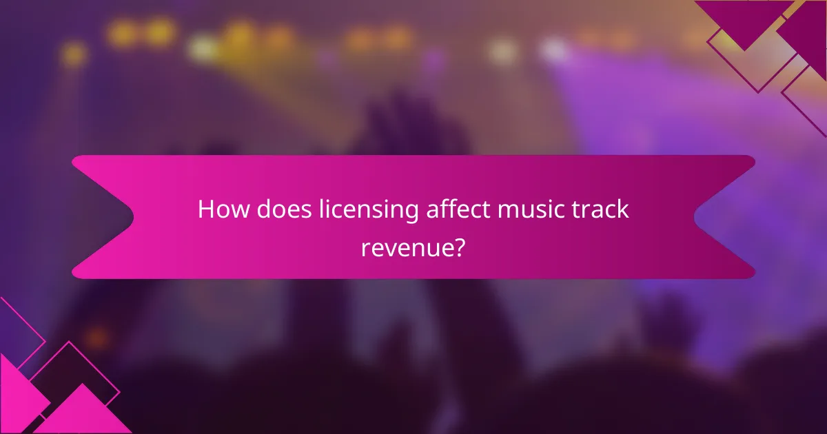 How does licensing affect music track revenue?