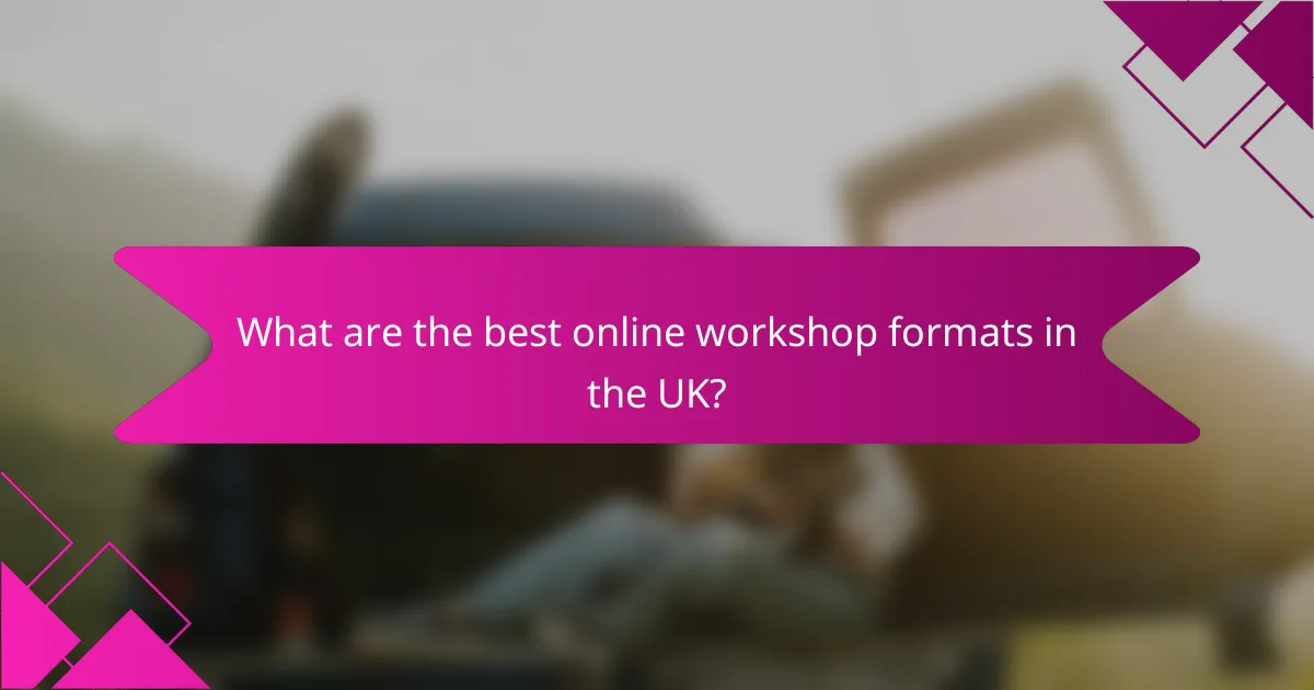 What are the best online workshop formats in the UK?