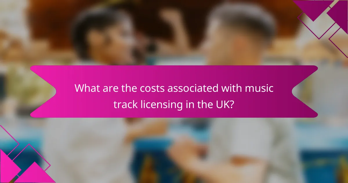 What are the costs associated with music track licensing in the UK?
