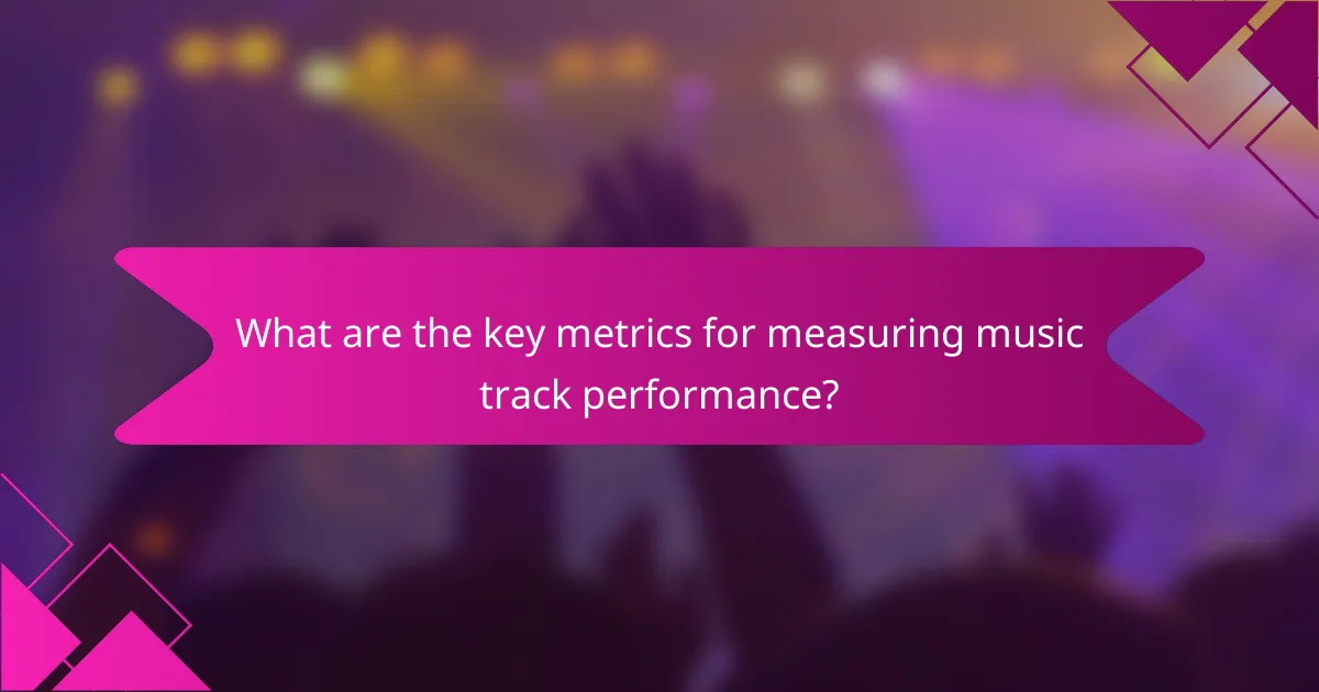 What are the key metrics for measuring music track performance?