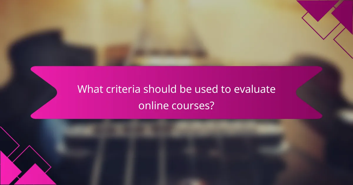 What criteria should be used to evaluate online courses?