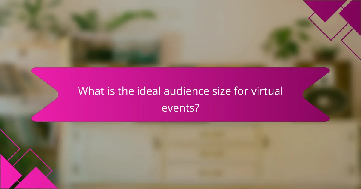 What is the ideal audience size for virtual events?