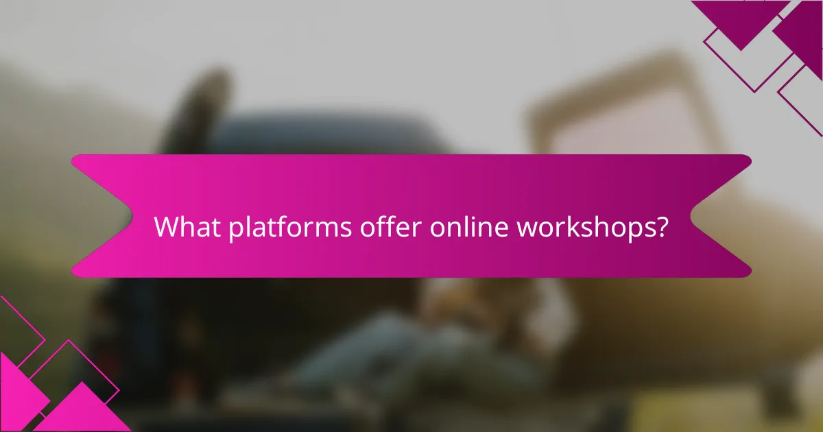 What platforms offer online workshops?